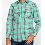 Wrangler FR Button Down Top in Green